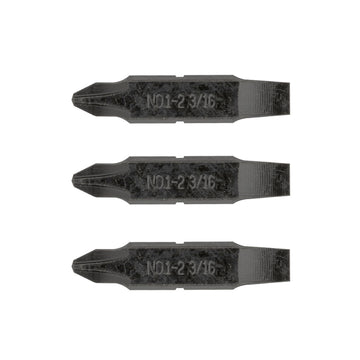 1-2 Phillips and 3/16in Flat Screwdriver Bits 3 Pack