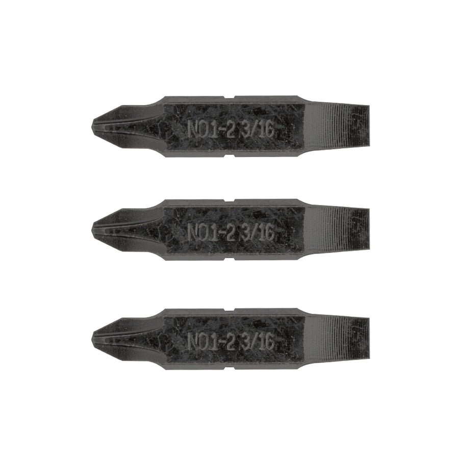 1-2 Phillips and 3/16in Flat Screwdriver Bits 3 Pack